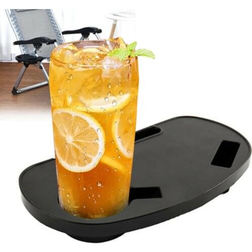Portable Gravity Folding Lounge Beach Chair Outdoor Camping Recliner Tray Tools Plastic Chair Cup Holder Chair Side Tray HOT NEW