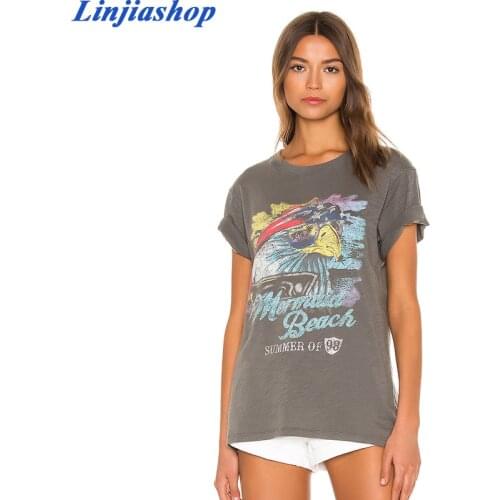 Casual Apricot T-shirt cartoon print soft cotton plus size short sleeve high fashion oversized summer tees ladies dropshipping