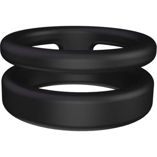 Male Penis Cock Ring Silicone Dual Ring Delay Lock Ejaculation Erotic Tool Sex Toys for Men