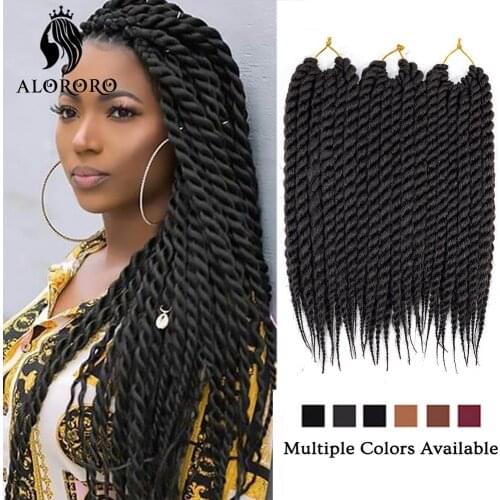 Long Senegalese Twist Synthetic Braiding Hair 12'' 18'' 22'' Ombre Crotchet Hair Extension for African Braids 12 Roots/Pack