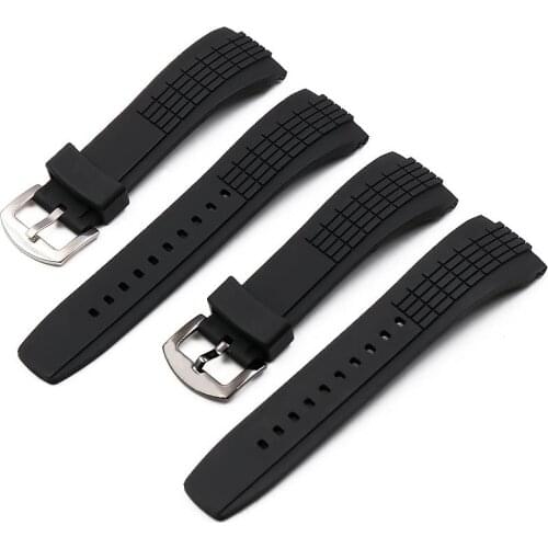 Silicone strap mens watch accessories pin buckle 26mm for SeikoVELATURA series outdoor sports waterproof rubber strap women