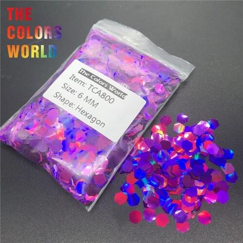 TCA800 Holographic Laser Purple Color Hexagon Shape Nail Glitter For Nail Decorations Nail Gel Makeup Facepaint DIY Accessorie