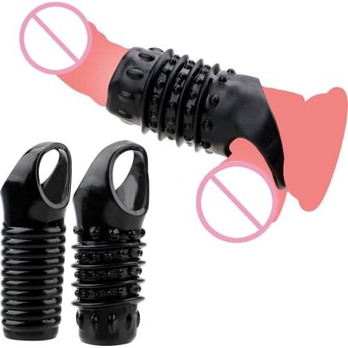 OLO Penis Extender Cock Rings Sex Toys for Men TPE Penis Sleeve Delayed Ejaculation Penis Enlargement