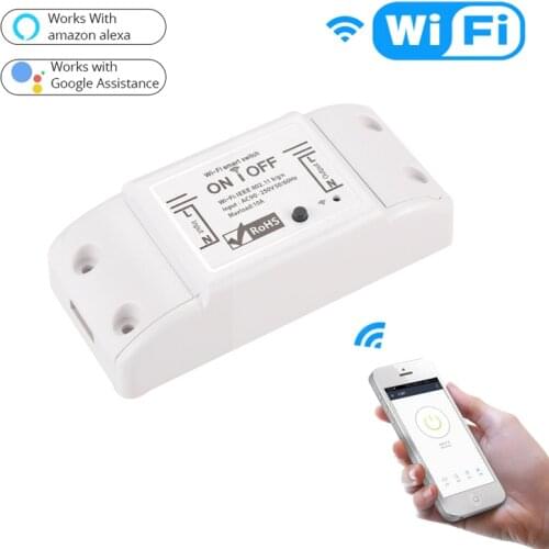 1Pc DIY WiFi Smart Light Switch Universal Smart Life APP Breaker Timer Wireless Remote Control Works with Alexa Google Home
