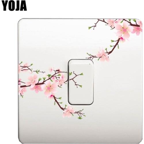YOJA Flourishing Peach Blossoms Home Switch Sticker Room Wall PVC Decal Decoration Accessories 8SS0622