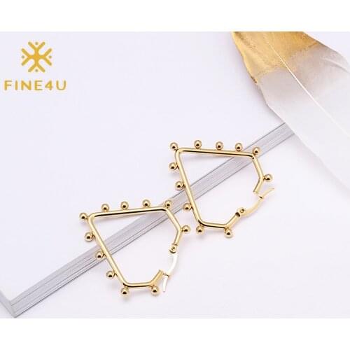 FINE4U E228 Stainless Steel Sunburst Hoop Earrings Heart Round Triangle Star Design Hoop Earrings for Women Girls