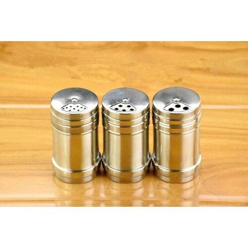 1PC Stainless Steel Seasoning Condiment Jar Kitchen Spice Bottle Glass Seal Pepper Shaker Bottle Cooking Tool OK 0387
