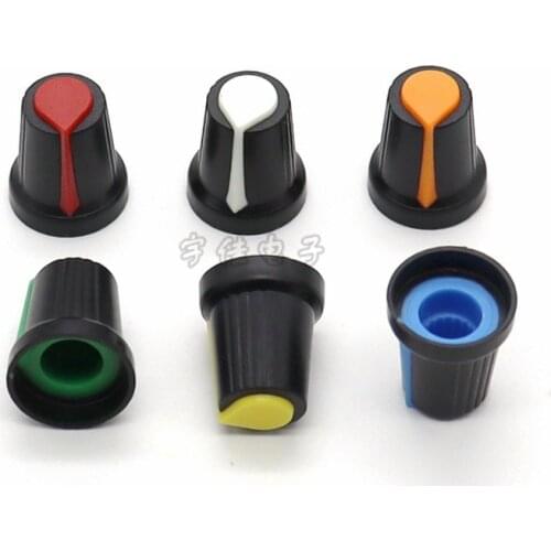 10 Piece 14.5 * 16.5mm two-color water drop plastic knob flower shaft inner hole 6mm WH148 potentiometer switch adjustment knob