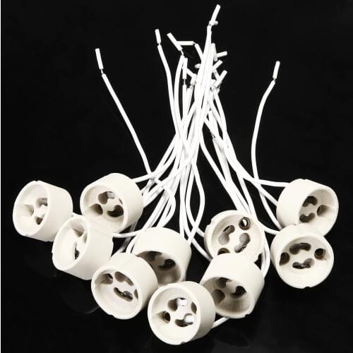 10pcs/lot GU10 Lamp Holder Socket Bbase Adapter Wire Connector Ceramic Socket for LED Halogen Light Light Accessory