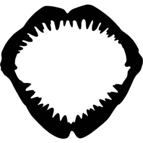 14cm*13.2cm SHARK JAW Personality Vinyl Car Sticker Decor Decal Black Silver Car-styling C11-0284