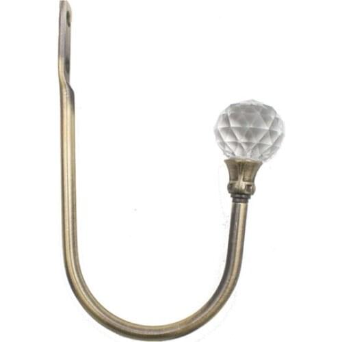 2 Pcs Home Hardware Curtain Tieback European Wall Hook Curtain Buckle U - Shaped Curtain Hooks Buckle Crystal Ball Wall Mounted