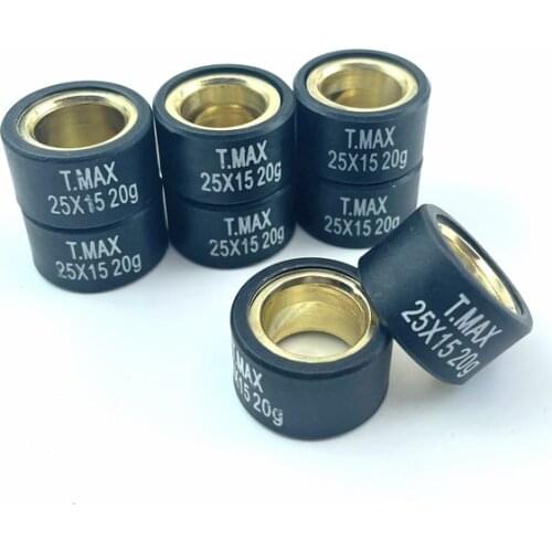 25X15 20g 8PCS Motorcycle variator weight roller clutch pulley driven bead For Yamaha TAMX T-MAX 500 530 TMAX530 TMAX500