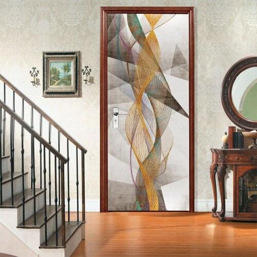 3D creative Geometric patterns door stickers wall stickers self-adhesive waterproof removable