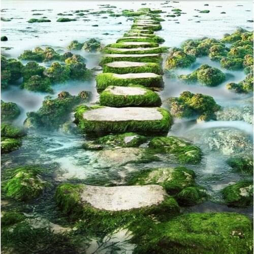 Beibehang bathroom Custom 3D floor mural wallpaper wear non-slip waterproof thickened self-adhesive PVC photo Wallpaper color