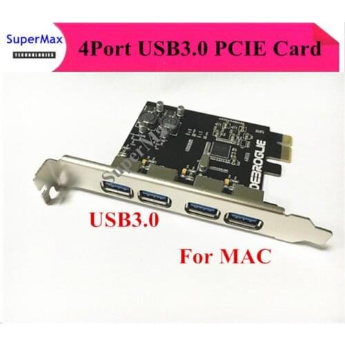 4 USB3.0 to PCIe Card PCI-e 4 ports USB3.0 extender cards PCI Express to USB3.0 adapter card for MAC PRO 3.1-5.1/OSX 10.8-10.12