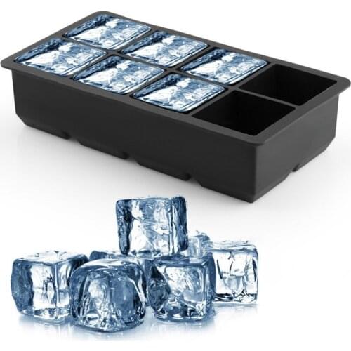 8 Grid Ice Cube Silicone Cube Maker Form Cake Pudding Chocolate Molds Easy to Remove Ice Trays Fade Resistant DIY Ice Make Tool