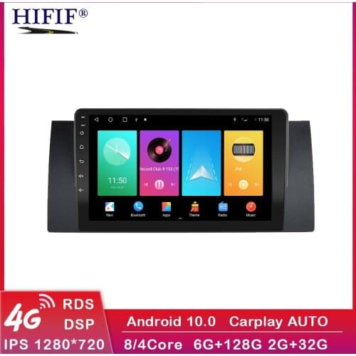 DSP Carplay Android 10 2Din 2GB RAM Car Radio Multimedia Video Player for BMW 5 E39 E53 X5 1995-2001 2002 2003 2004 2005 2006