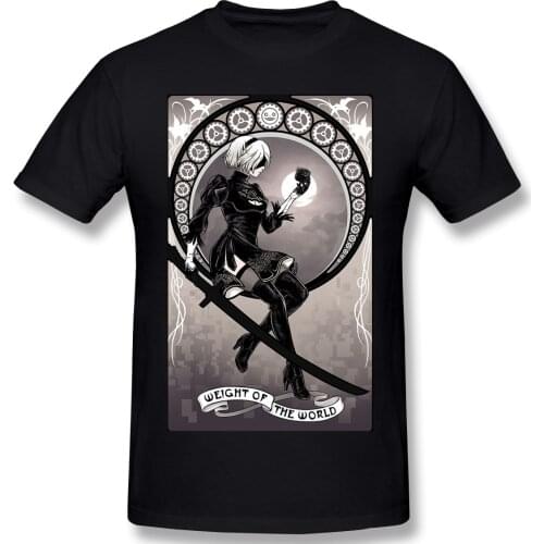 Weight Of The World T Shirt White NieR Automata printed Tshirt Summer large TShirts