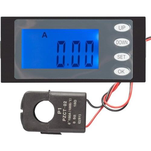Digital AC 80-260V 100A 5IN1 Current Voltage Watt KWh Time Panel Meter Voltmeter Ammeter + CT