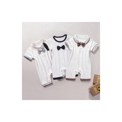 2021 New Baby Boys Cothes Newborn Romper Infant Jumpsuit Summer Cotton Fashion Bow Gentleman Rompers Cool Shorts Babies 0-24M