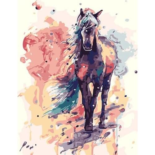 DIY 5D Poured Glue Diamond Painting Kits Scalloped Edge Canvas Animal Full Round With AB Drill Handmade Gift Cartoon Home Decor