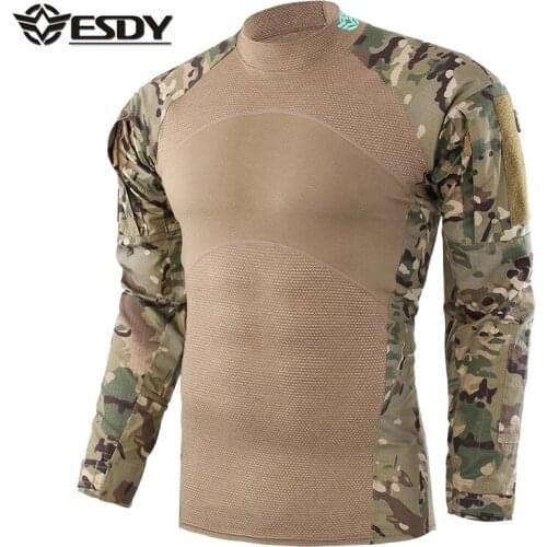 ESDY Outdoor Camouflage Top Frog Suit Outdoors Climbing Hiking Camping Hunting Tactical Swat Combat Military Training T-shirt