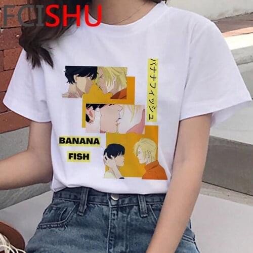 Banana Fish t shirt male japanese harajuku kawaii white t shirt aesthetic graphic tees t-shirt harajuku kawaii