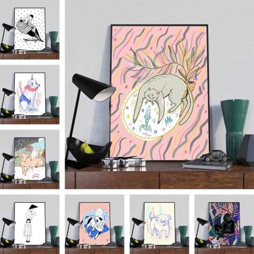 HD Print Fish Painting Home Decor Animal Canvas Monkey Poster Dog Modular Pictures Modern for Living Room No Frame Wall Artwork