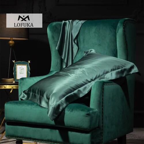 Lofuka Luxury Satin Silk Green Pillowcase Morandi Colors Silky Beauty Healthy Skin And Hair Pillow Cover For Women Deep Sleep