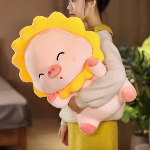 High Quality 25/65cm Kawaii Sunflower Pig Plush Baby Toys Stuffed Soft Animal Pillow Home Decor Birthday Gift Doll for Kids Girl