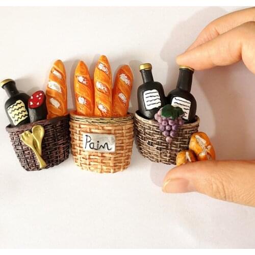 3Pcs/set Bakery Bread Kitchen Food Items Miniature Vintage Accessories for Dollhouse Mini Artificial Bread