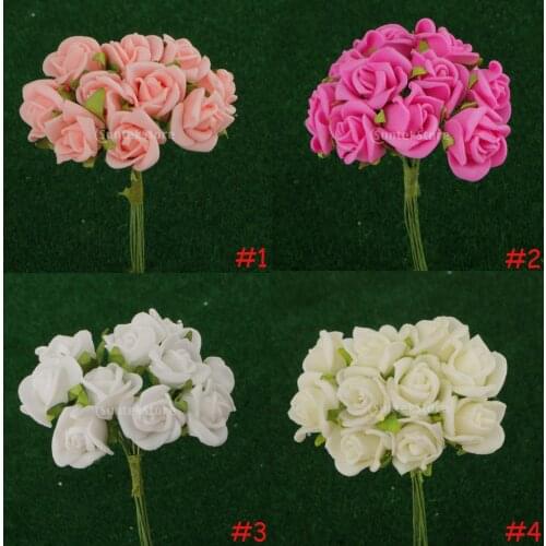 Luxury MINI 100 headed foam roses artificial flowers weddings bouquet 10 Colors