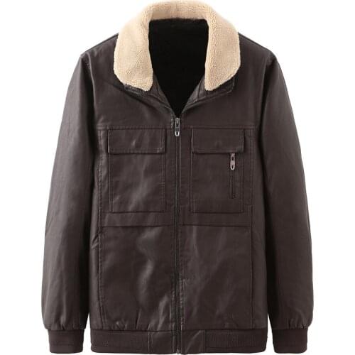 Autumn Winte Man Coat Male Faux Leather Long Sleeve Zipper Mens Jackets and Coats