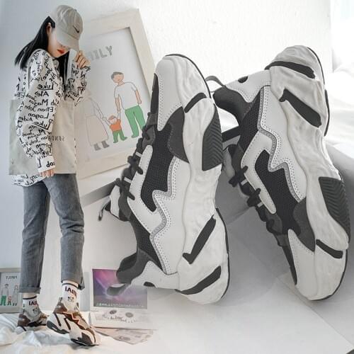 2020 New Spring and Autumn leisure joker height matching color sports shoes fashion daddy shoes women sponge cake shoes X543