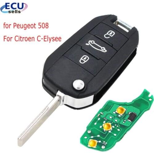 New Flip key Remote Car Key Fob 3B 433MHz ID46 for Peugeot 308 3008 408 4008 508 5008 2010-2015 For Citroen C-Elysee C4-Cactus