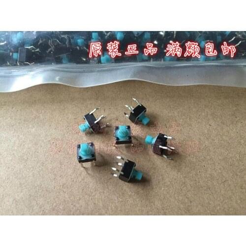 Original new 100% transparent plastic surface touch switch 6*6*7.3 DIP 4pin square head micro key copper foot