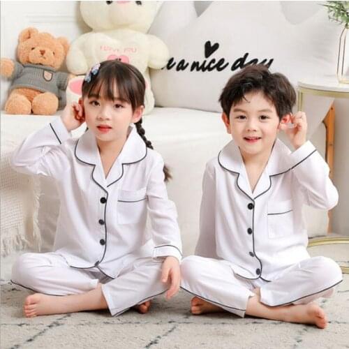 2021 New Boys Pajamas Set Summer Childrens Long sleeve T-Shirts Trousers Cotton Cardigan Pyjamas Teen Boy Home Wear Suits Kids