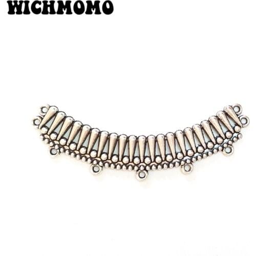 64*14mm 3pieces Porous Linker Retro Patina Plated Zinc Alloy Connectors for DIY Necklace Charms Gifts