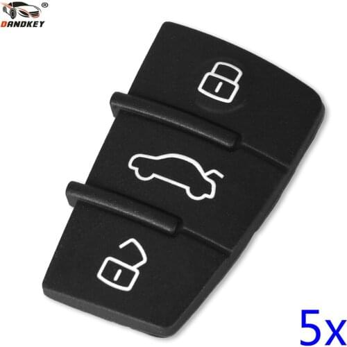 DANDKEY 5x Buttons Rubber Pad For Audi A3 A4 A5 A6 A8 Q5 Q7 TT S LINE RS Rubber Pad Remote Key Keyless Fob 3 Buttons