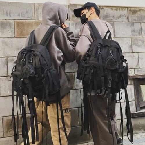 2020 Gothic Black Backpacks Travel Bag Harajuku Casual Shoulder Backpack Punk Goth Fashion Unisex Couple School Bags Canvas big