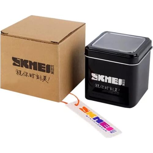 SKMEI Original Brand Watch Box Gift Box Free Shipping Dropshipping Metal Box And Carton With SKMEI LOGO