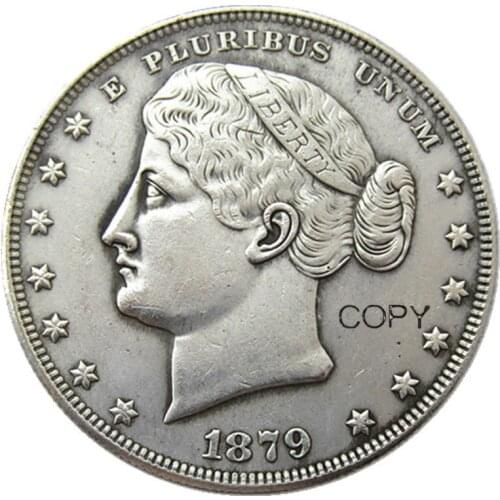 USA 1879 Hair In Burn Dollar Patterns Silver Plated Copy Coin