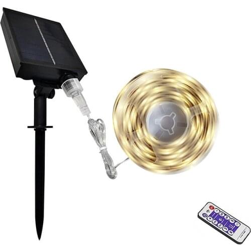 Gylbab 8 Modes Remote Control Solar Leds Strip Lights 3m6m12m 10m Outdoor Waterproof Night For Garage Garden Lawn Lamps