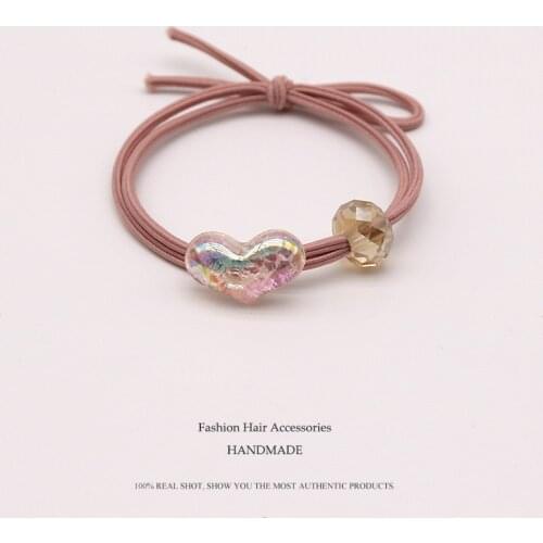 High Quality Popular Elastic Hair Bands Transparent Love Headband Womens Round Rubber Band Lady Hair Accessories Scrunchie