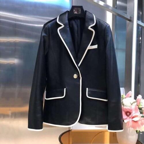 Genuine jacket leather turn-down collar clothes women coat spring new fashion high quality outerwear suede leather