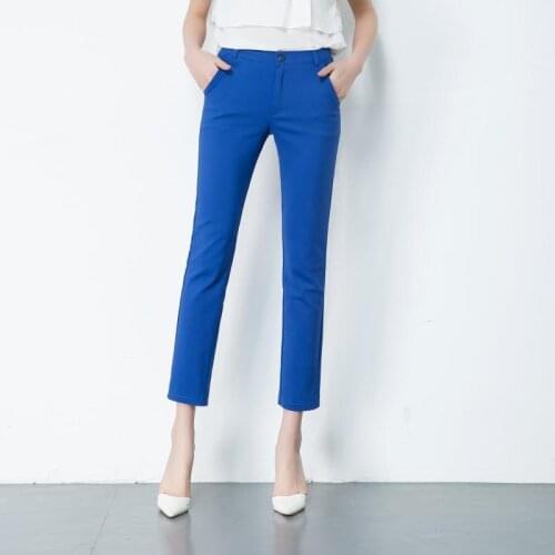Slim Candy Color Pants Women Casual 95% Cotton Pencil Pants Plus Size 4XL Spring Stretch Skinny Straight Leg Trousers Mujer