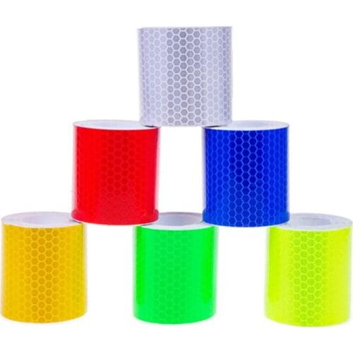 1 Roll Car Reflective Tape Sticker Safety Mark Car Styling Self Adhesive Warning Tape Motorcycle Bicycle Film Decoration Tool