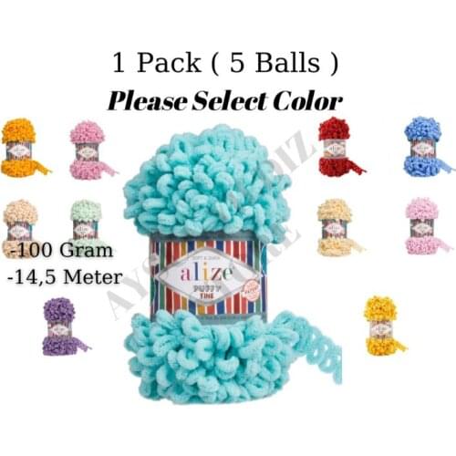 Thread 1 Pack ( 5 Balls ) Alize Puffy FINE Hand Knitting Yarn Crochet Tool Kit