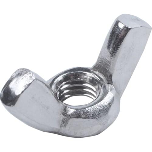 M6 Thread Dia Stainless Steel Wing nut Butterfly Wing Nuts 10 Pcs