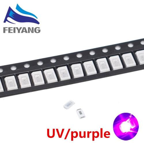 100PCS 5630/5730 SMD/SMT UV/purple Light chip lamps 395-400nm LED crystal Clear beads LED GOOD quality